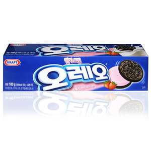 오레오 초콜릿 샌드위치 쿠키 딸기크림 100g /제과
